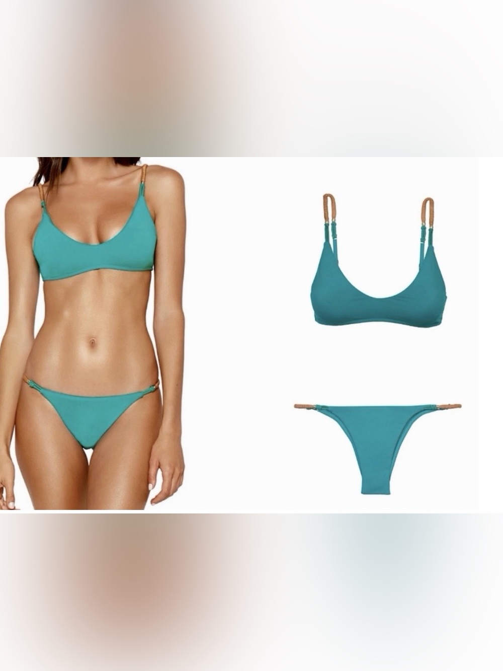 RARE NWT VIX Swimwear "Tahiti Ellis Bikini" Set in Teal Size Medium.